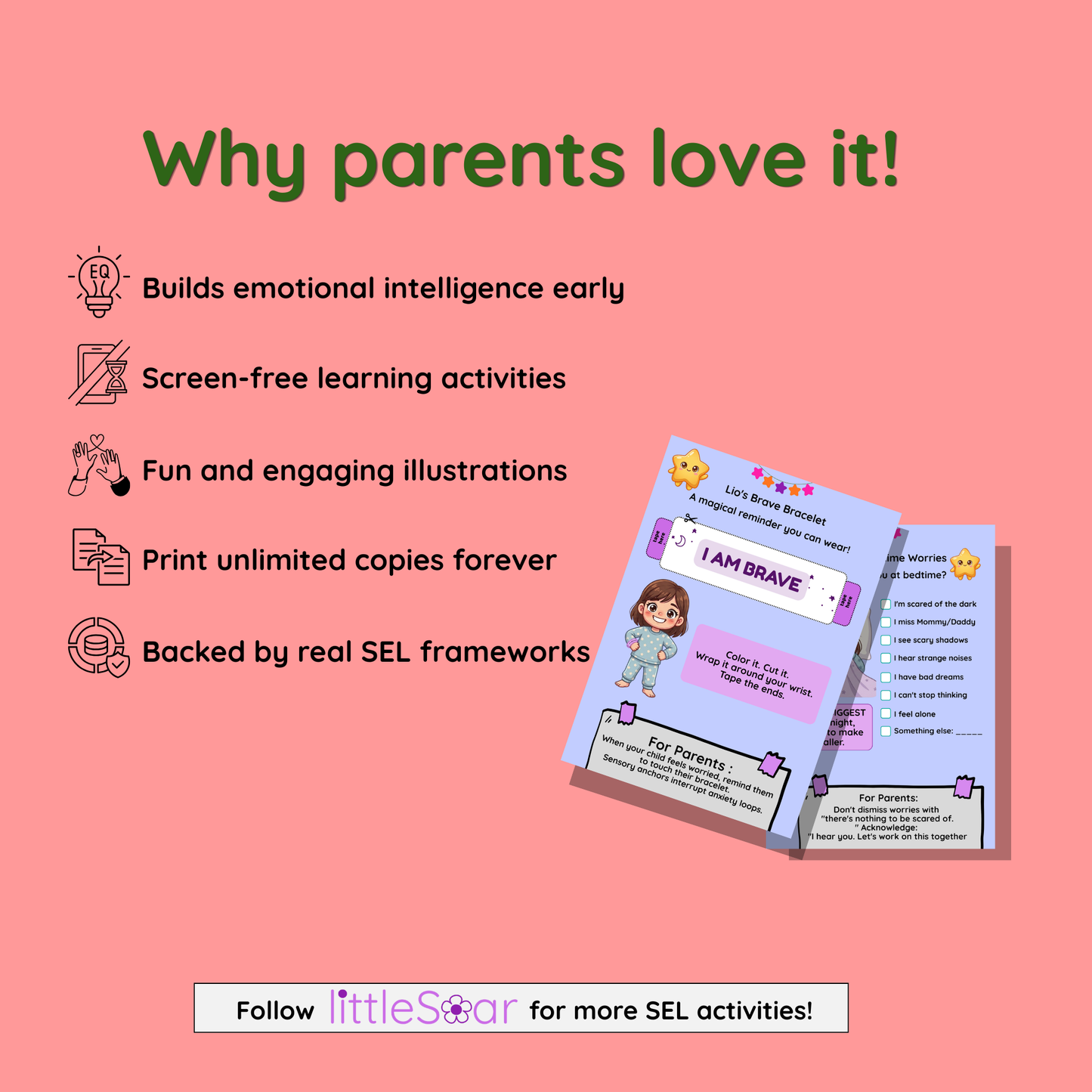 Bedtime Anxiety Kit for Kids | Lio's Bedtime Brave Workbook Ages 4-8 | Sleep Worries Printable | Fear of Dark | SEL Activities